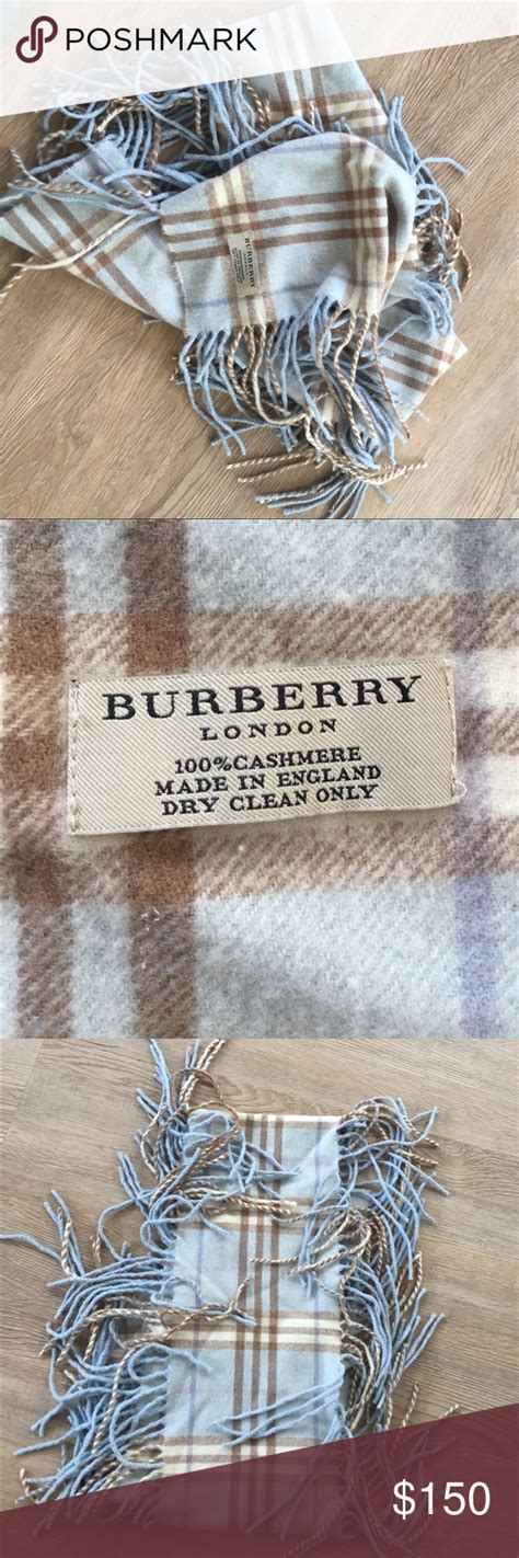 baby blue burberry scarf.